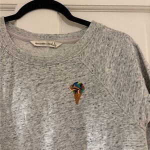 Abercrombie & Fitch Heather Gray Sweatshirt with Pride Embroidery - Size L